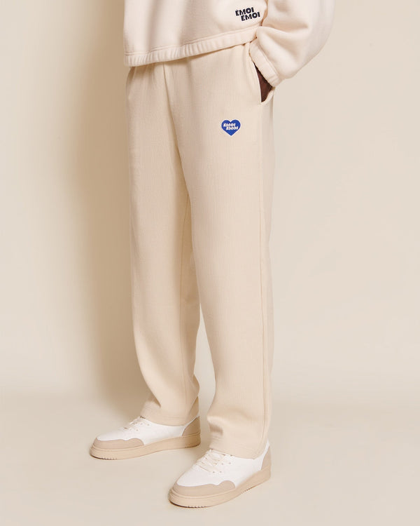 Le Pantalon Phoenix Unisexe En Coton Bio Côtelé - Craie