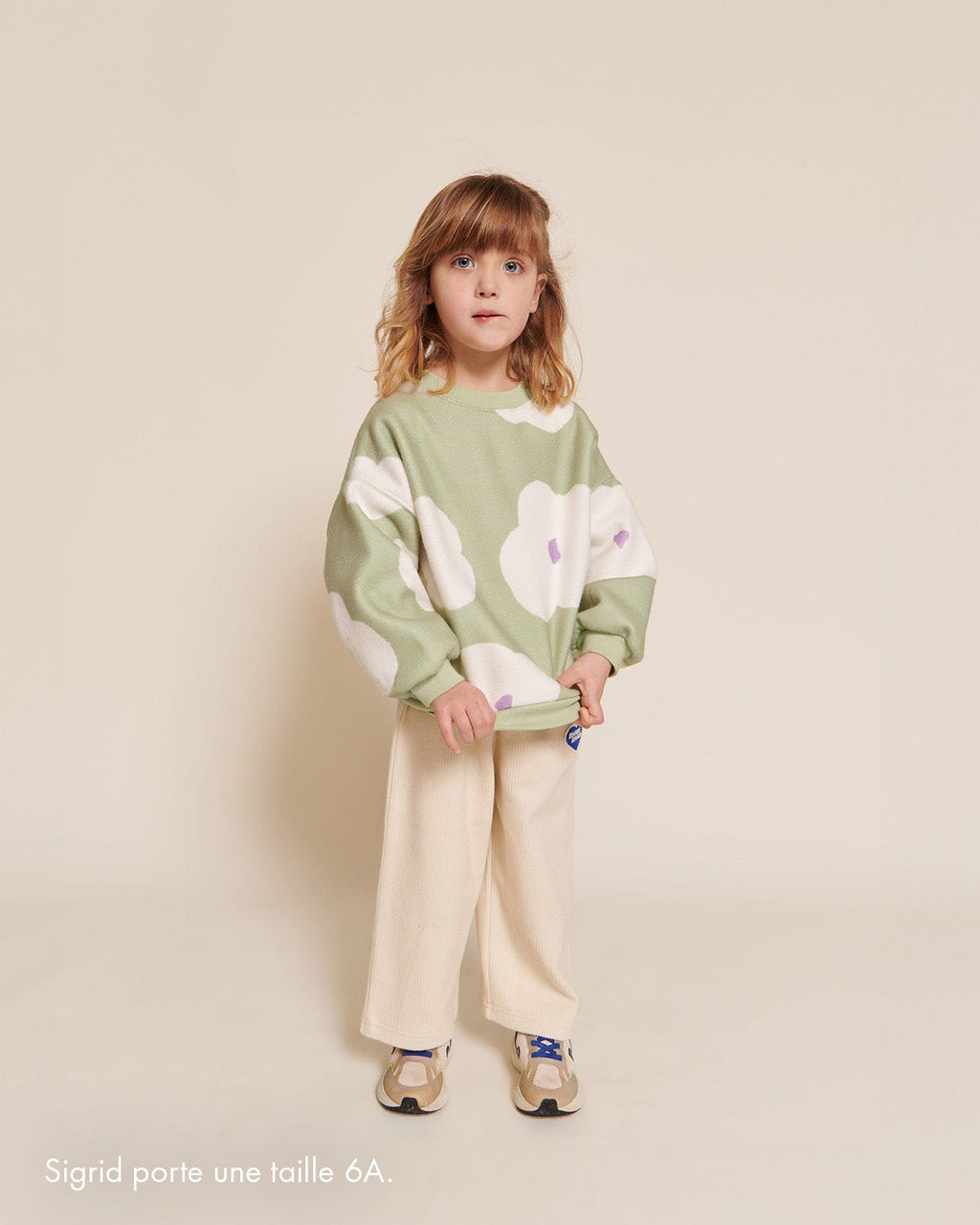 Le Pantalon Palou En Coton Bio Côtelé - Craie