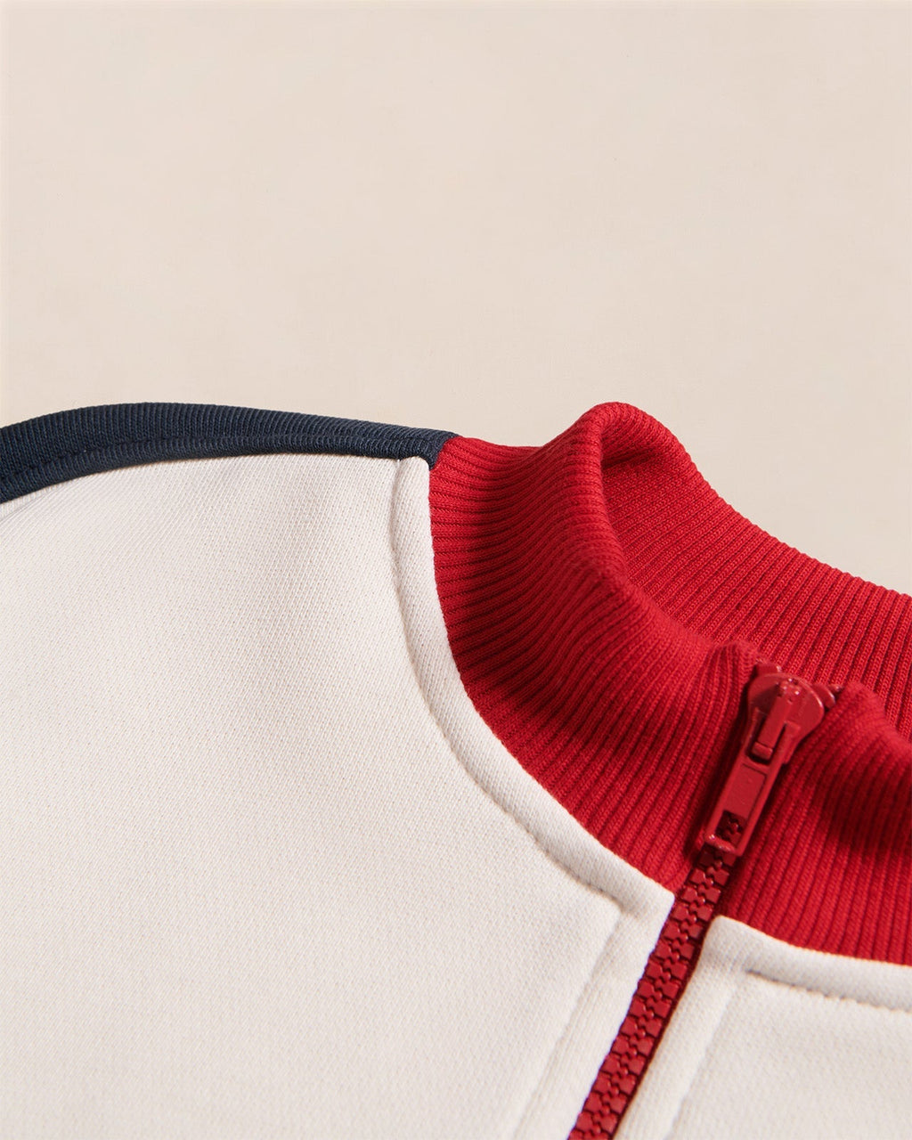 Le Sweat Sonny En Coton Bio Et Col Zippé - Bleu / Rouge