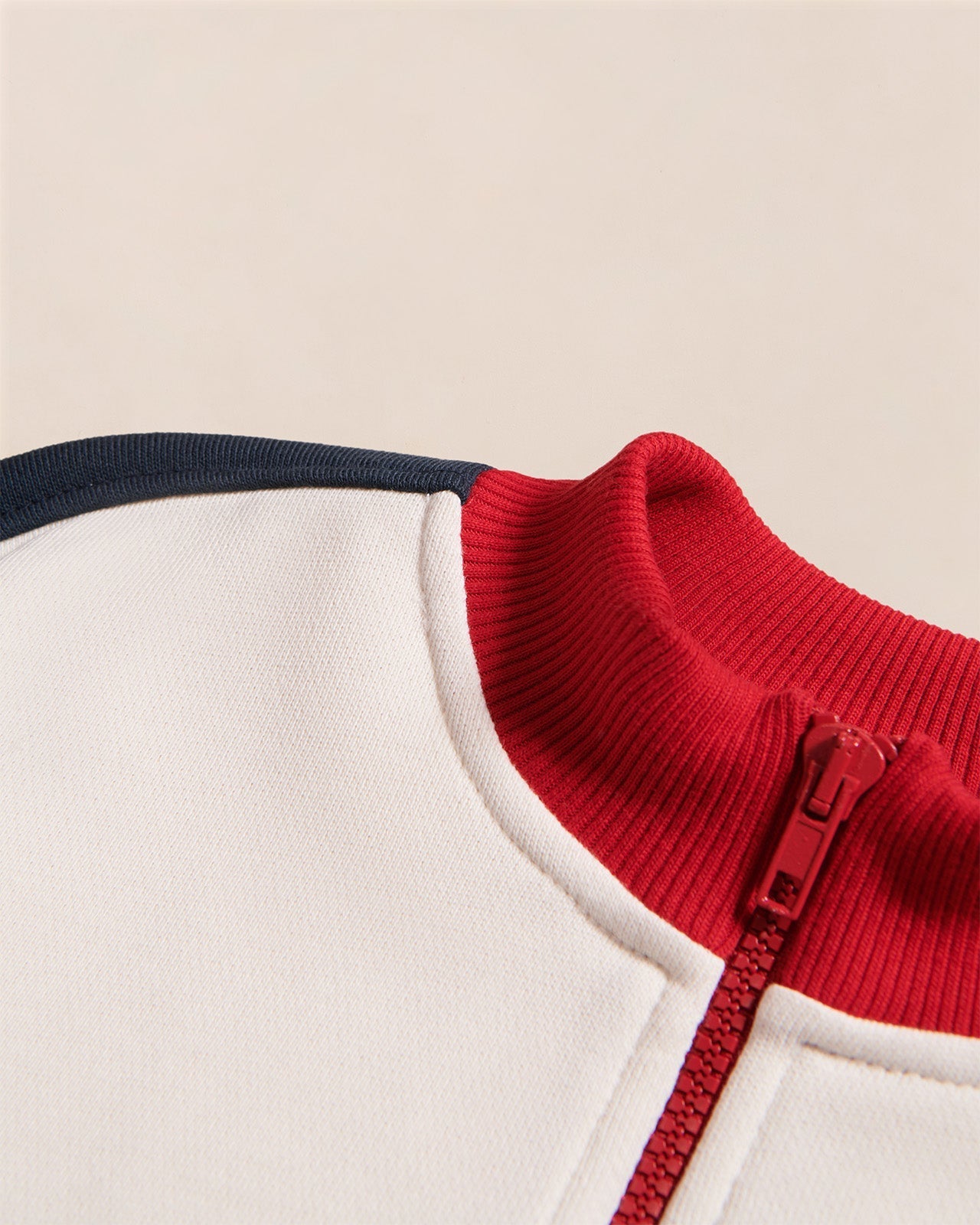 Le Sweat Sonny En Coton Bio Et Col Zippé - Bleu / Rouge