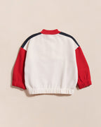 Le Sweat Sonny En Coton Bio Et Col Zippé - Bleu / Rouge