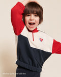 Le Sweat Sonny En Coton Bio Et Col Zippé - Bleu / Rouge