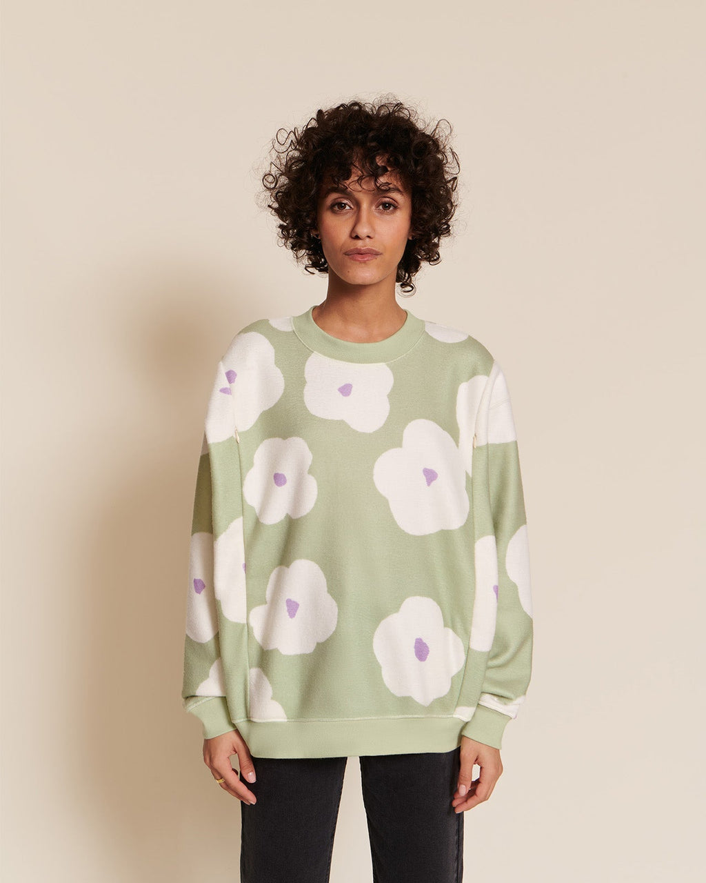 Le Sweat D'Allaitement Silke En Polaire Recyclée - Anémones Nuages