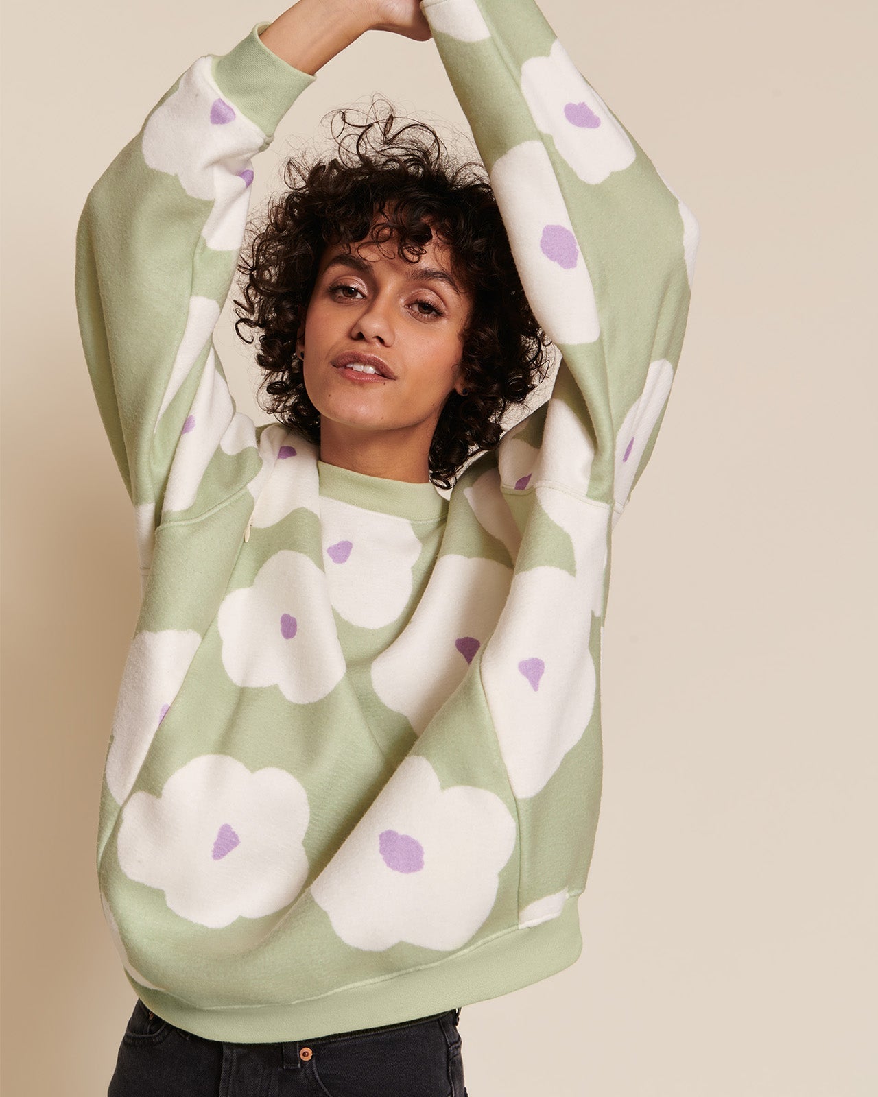 Le Sweat D'Allaitement Silke En Polaire Recyclée - Anémones Nuages