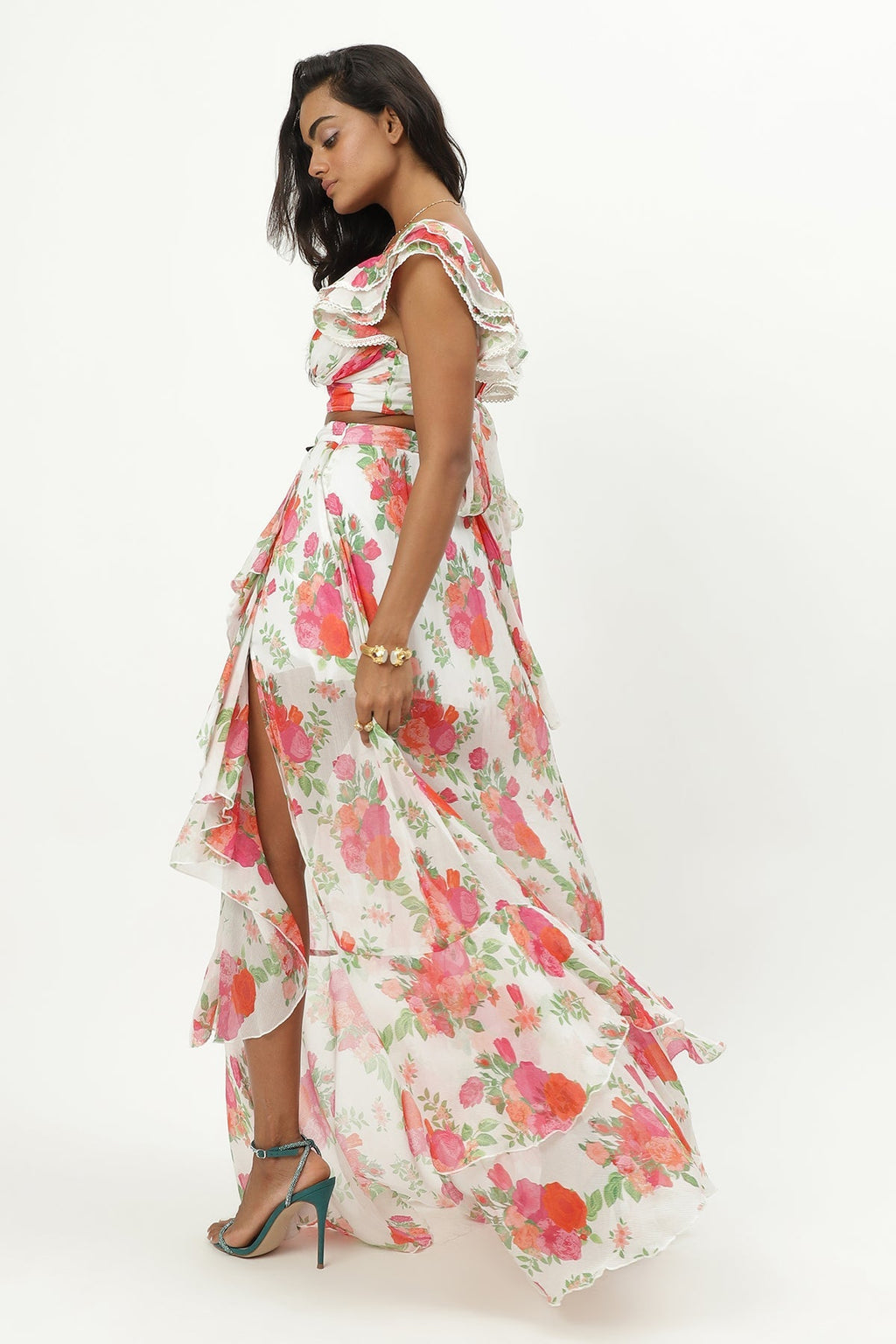 Jupe Kelly - Floral Blanc