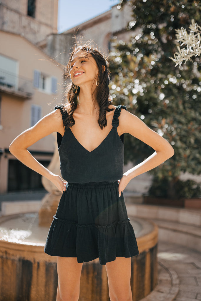 Débardeur Paola Noir Coton