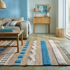 Bleu - Tapis En Jute Medina