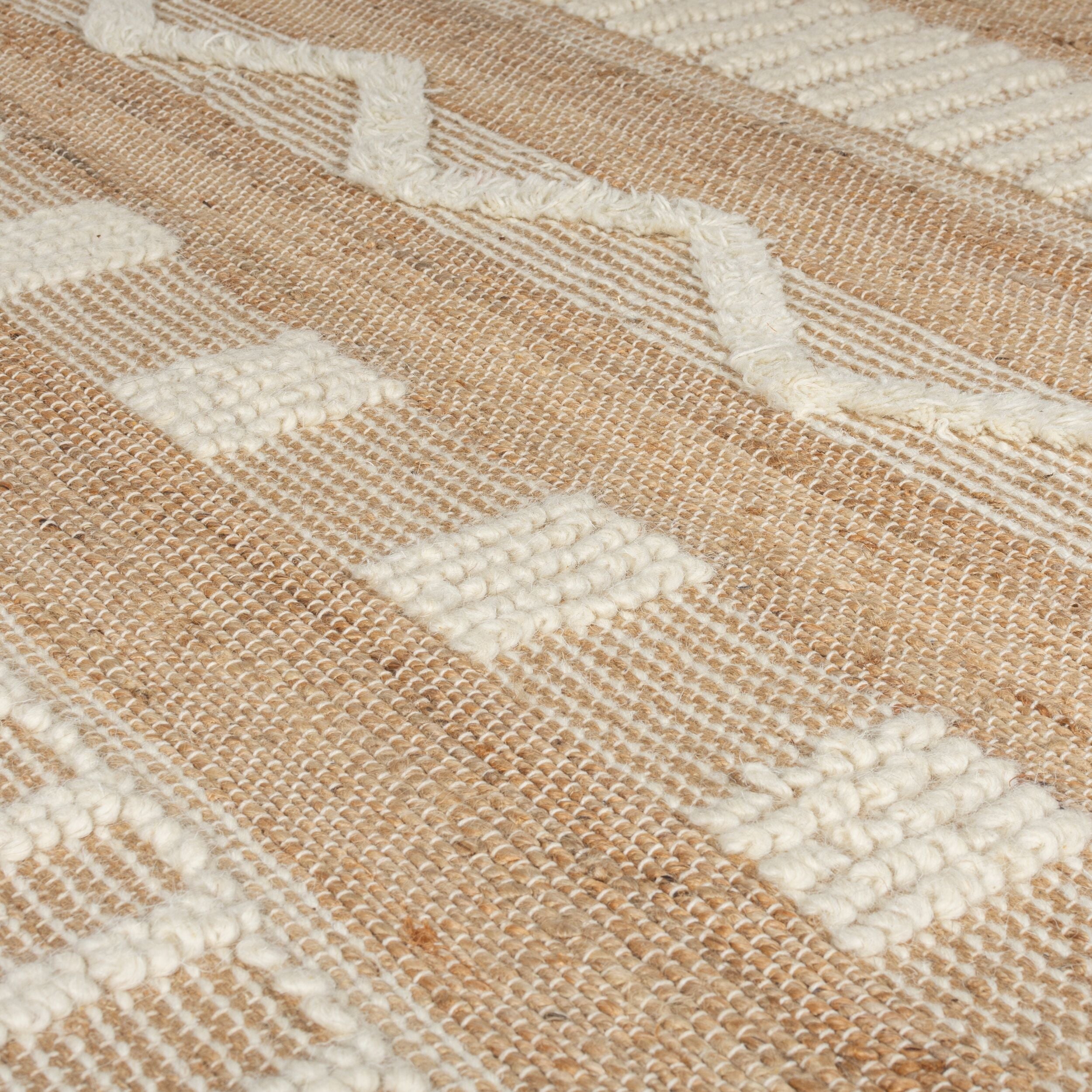 tapis medina en jute ivoire detail du dessus#couleur_beige