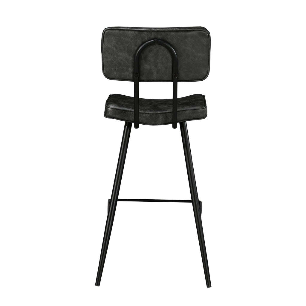 chaise de bar cuir noir