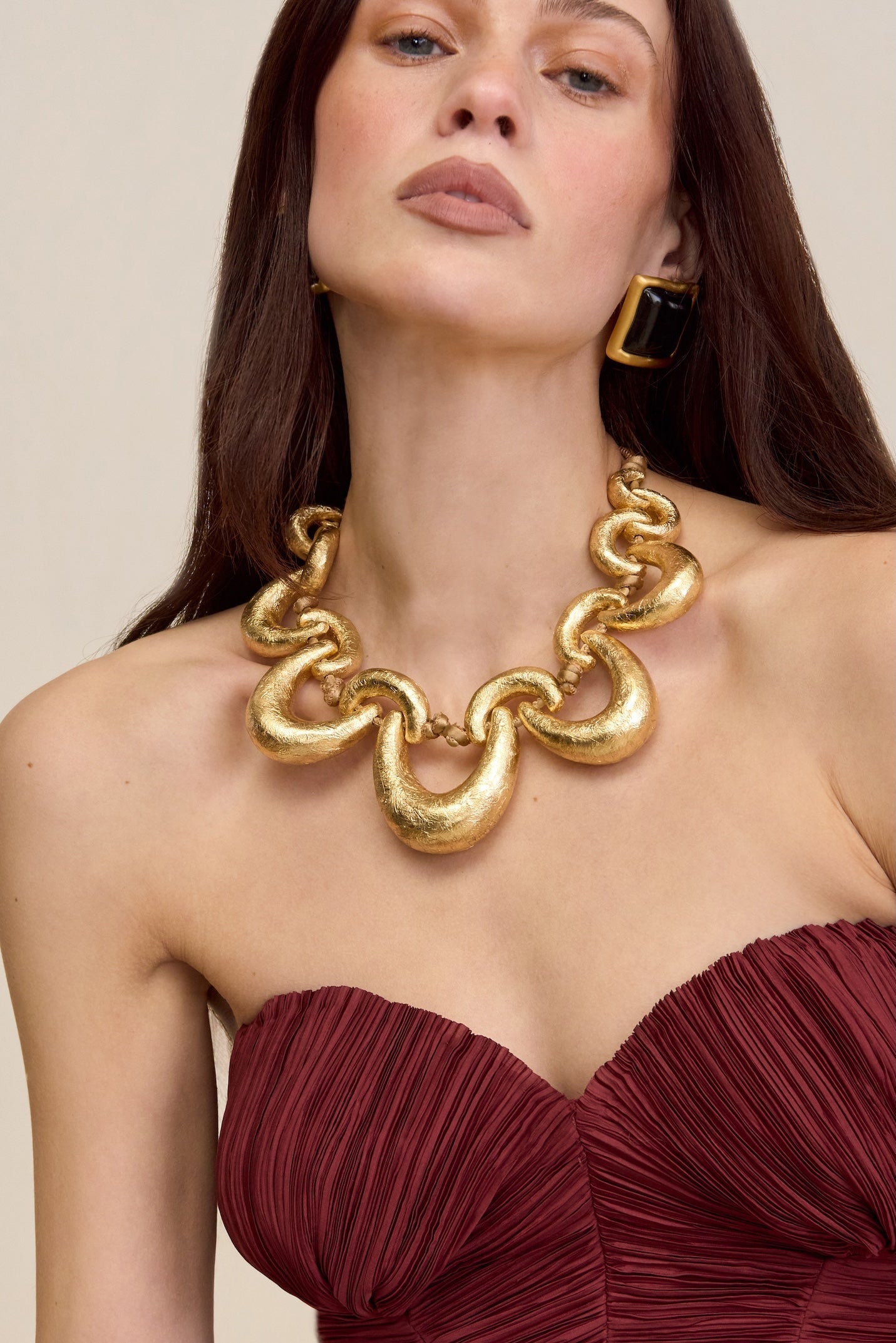 Collier Ras Du Cou Taylor - Gold Foiled Wood