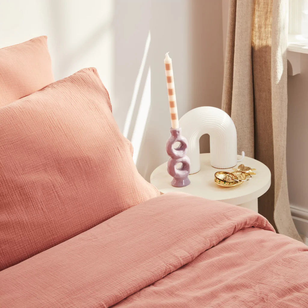 Housses De Couette 100% Gaze De Coton - Rose