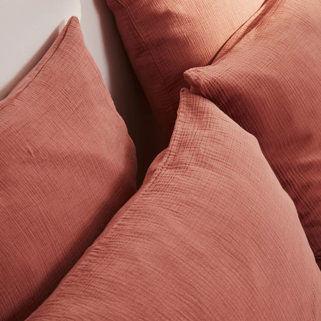 Housses De Couette 100% Gaze De Coton - Rose