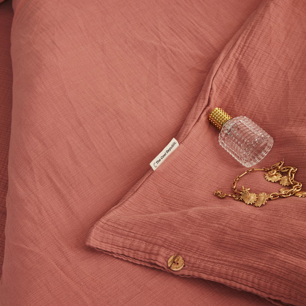 Housses De Couette 100% Gaze De Coton - Rose