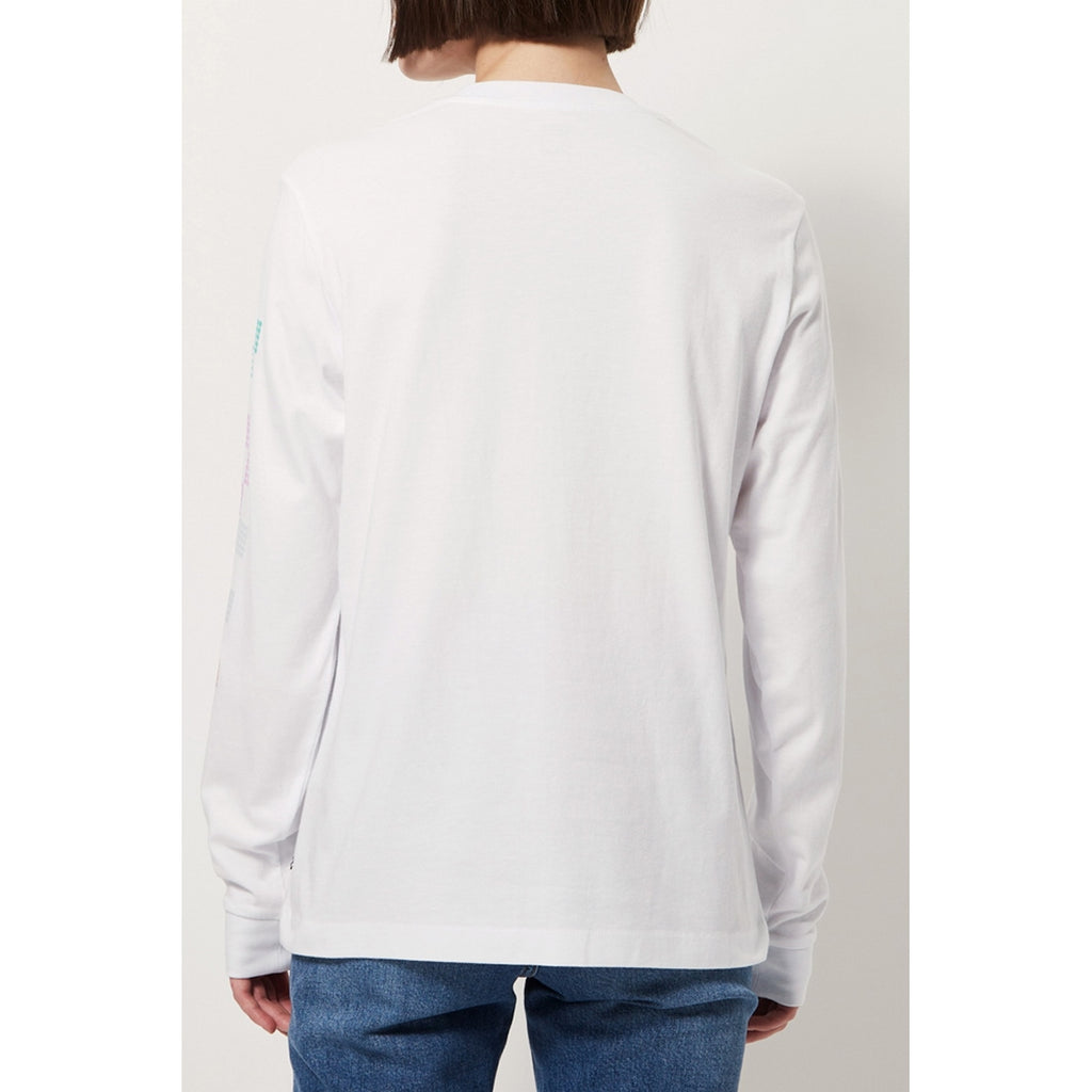 T-Shirt Dotty Check Ls Bf - Blanc - Femme