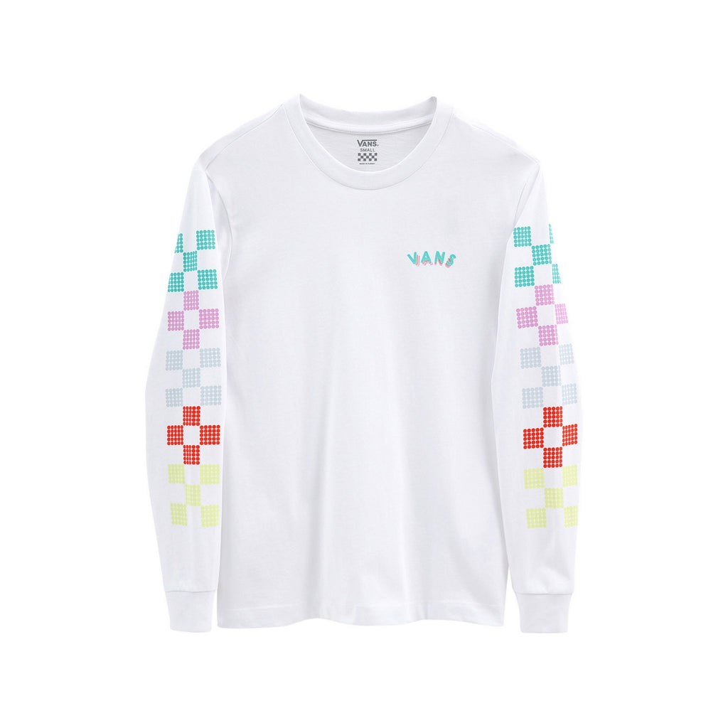 T-Shirt Dotty Check Ls Bf - Blanc - Femme