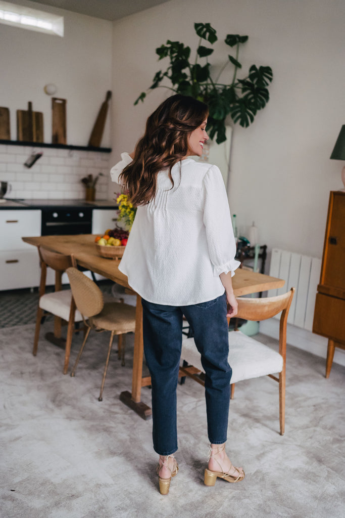 Blouse Dina Blanc Coton
