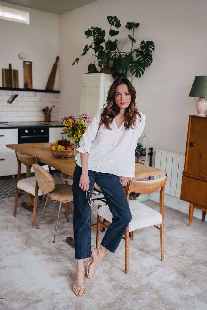 Blouse Dina Blanc Coton
