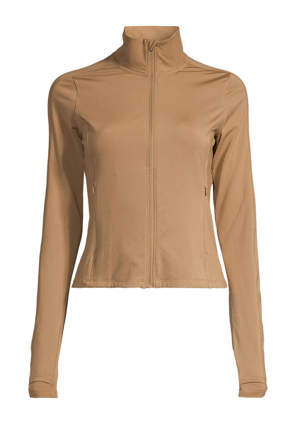Soft Touch Zip Jacket - Light Khaki