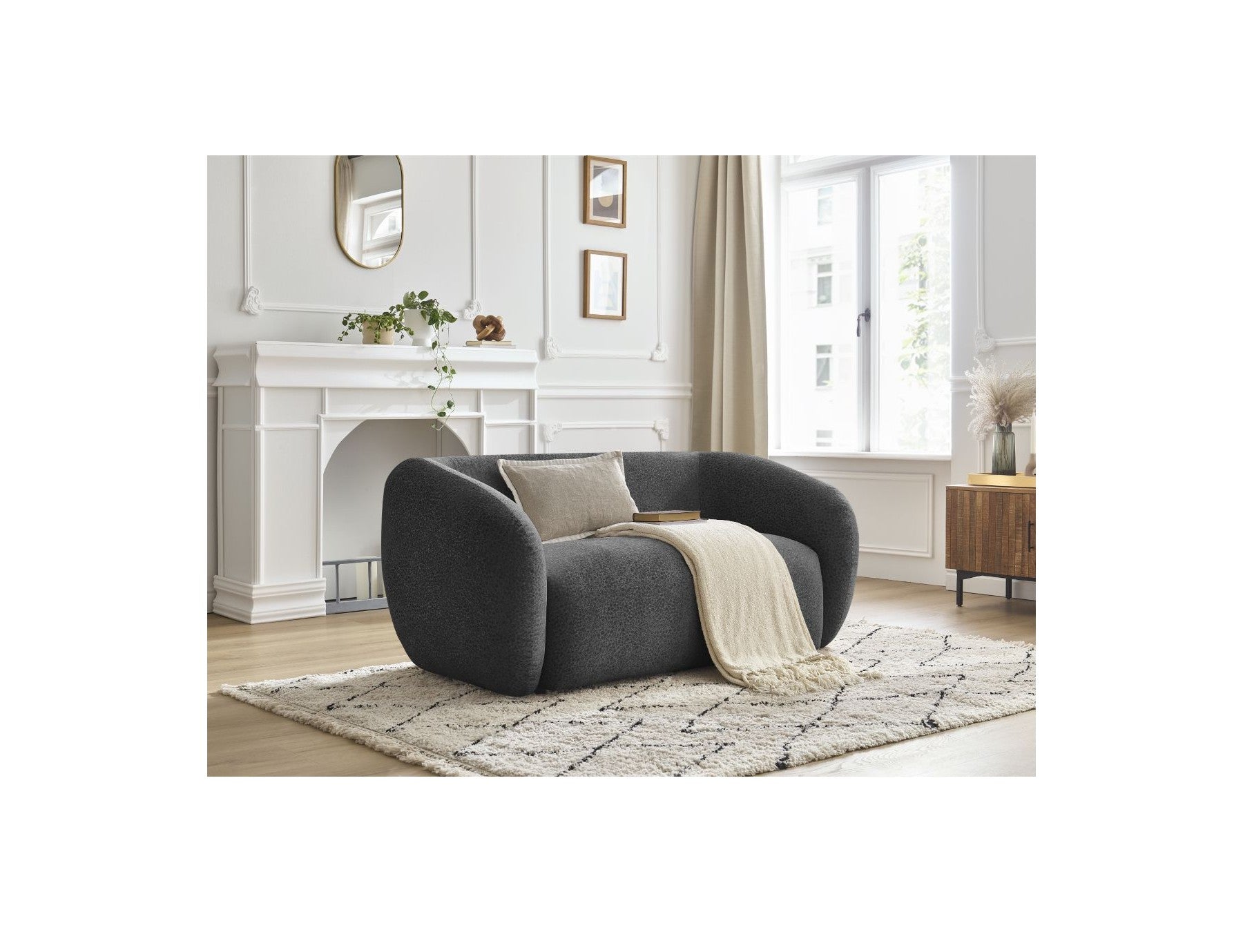 Celine - Canapé Droit Fixe 2 Places - Tissu Texturé