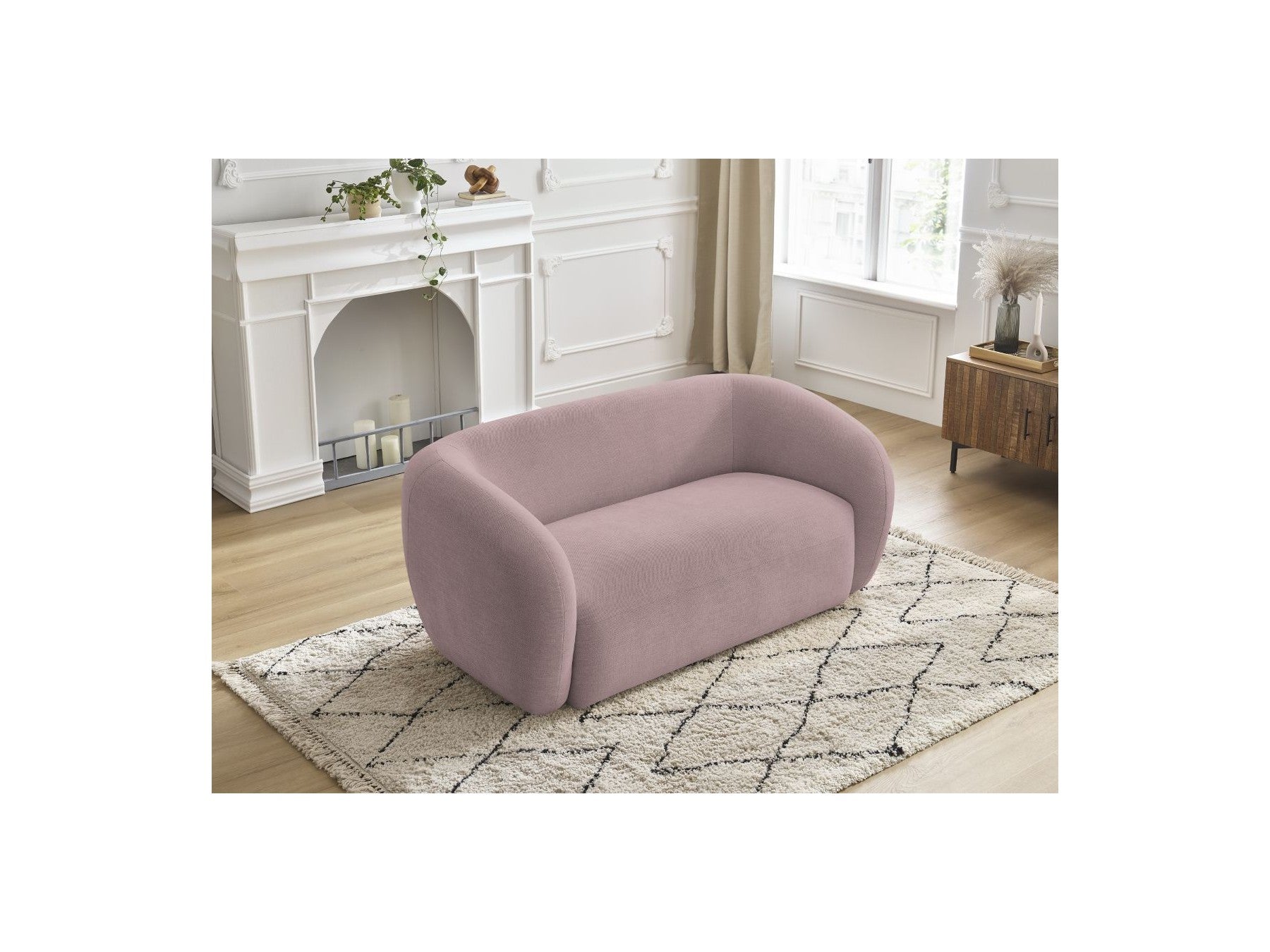 Celine - Canapé Droit Fixe 2 Places - Tissu Lisse