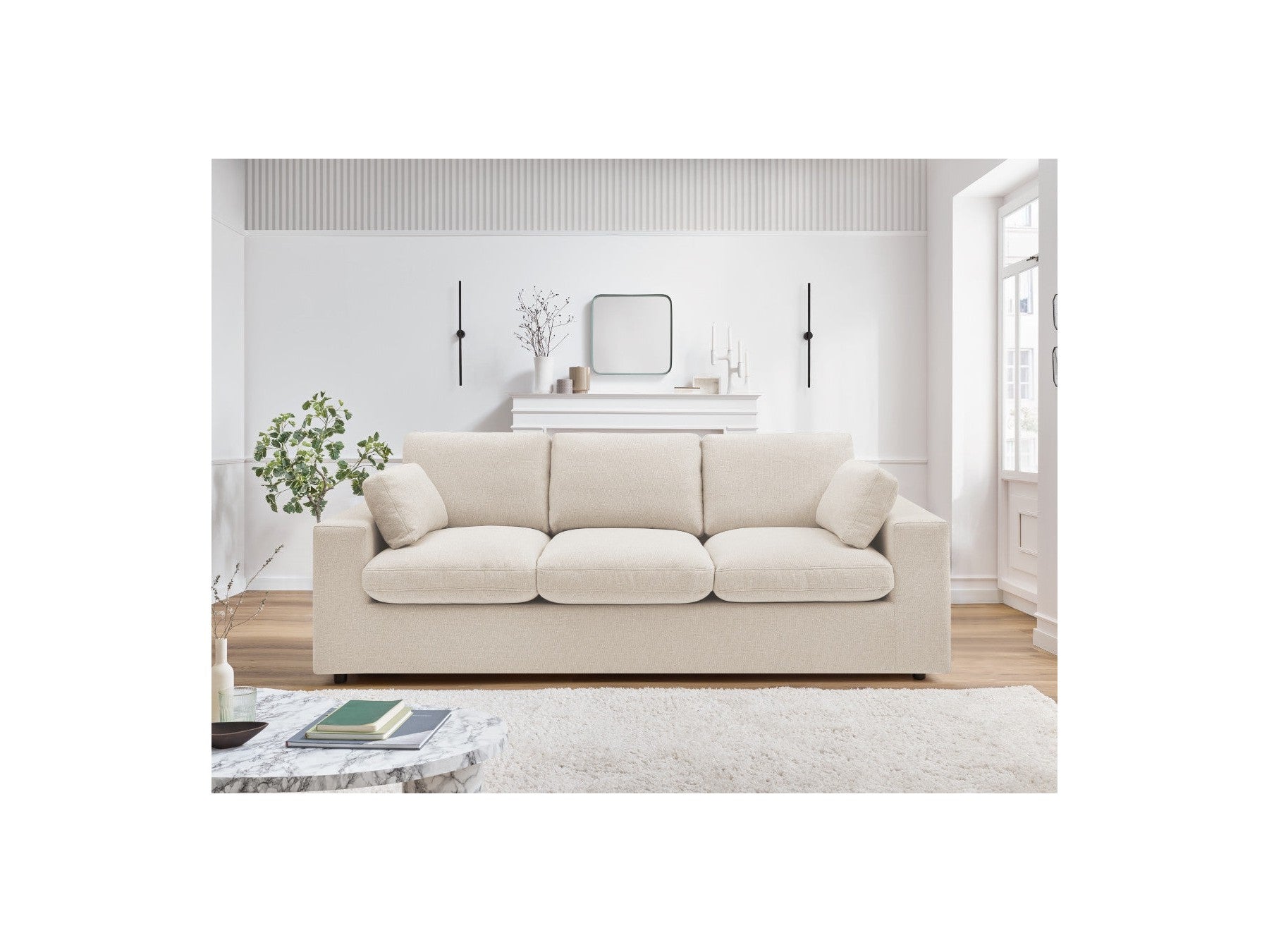 Belair - Canapé Droit Fixe Compact - Tissu