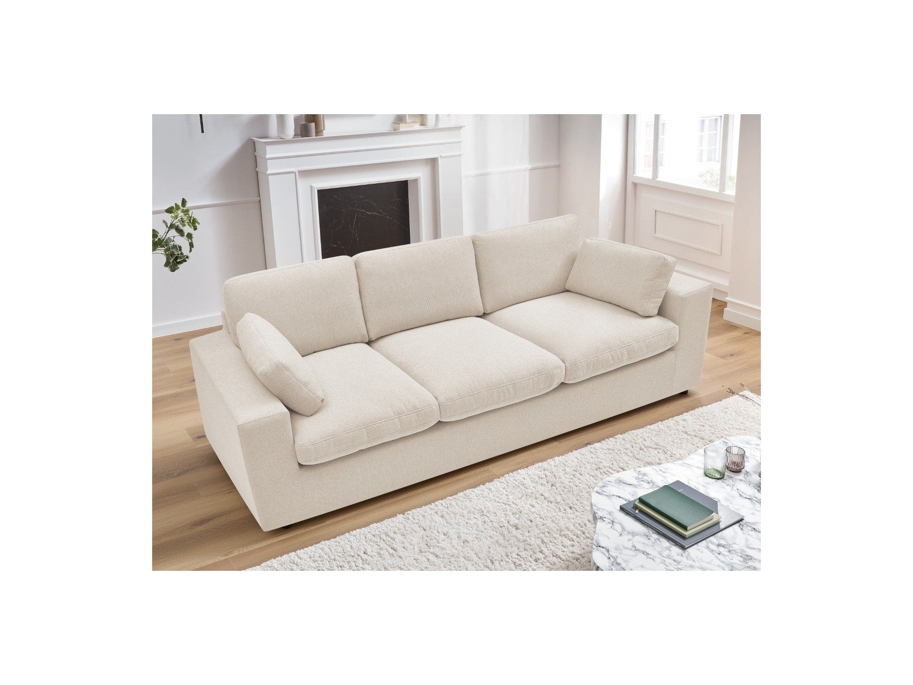 Belair - Canapé Droit Fixe Compact - Tissu