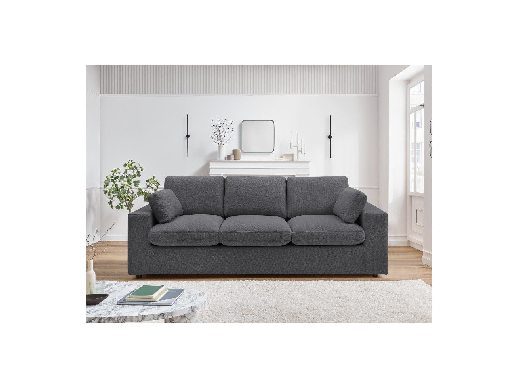 Belair - Canapé Droit Fixe Compact - Tissu