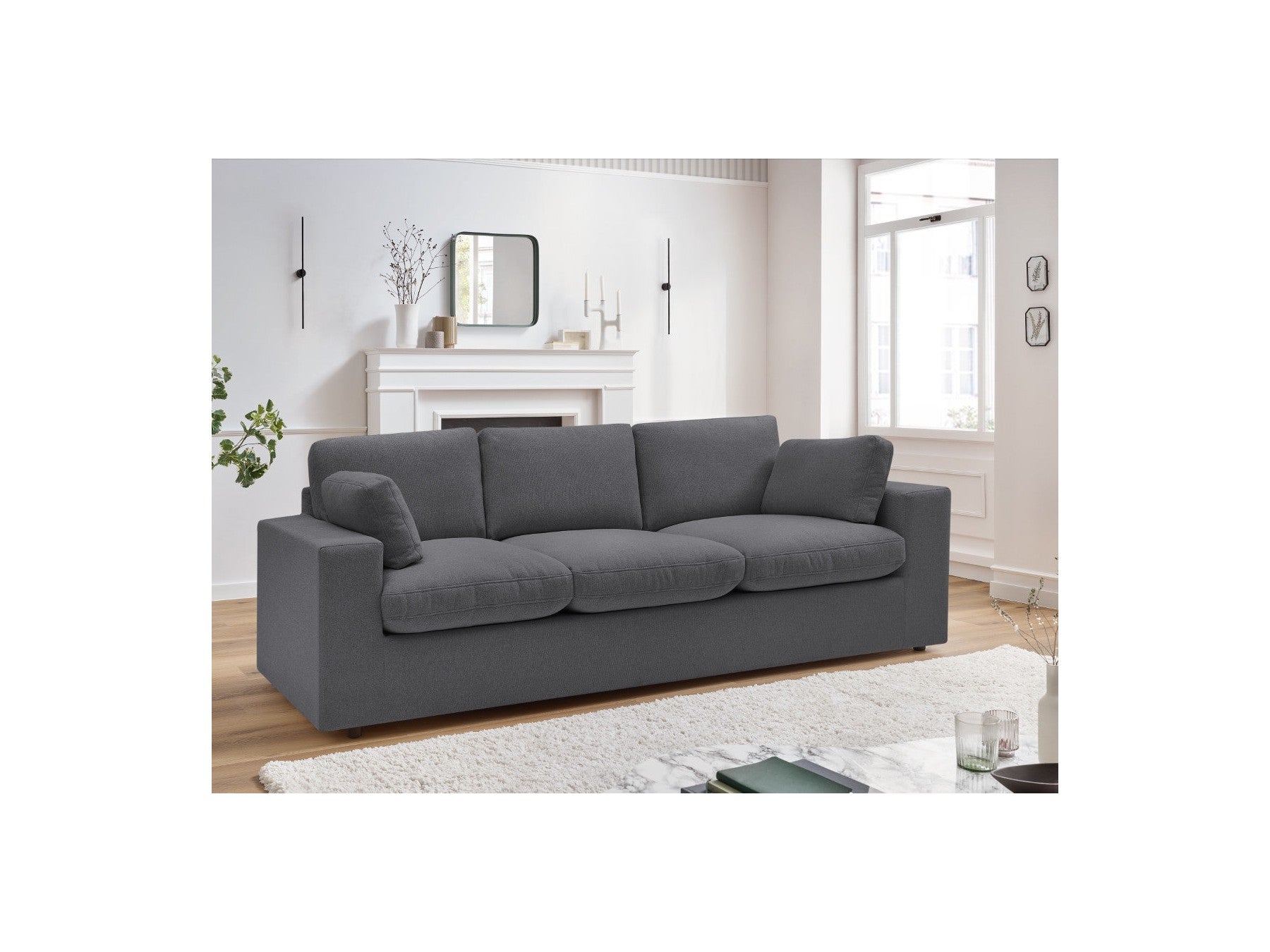 Belair - Canapé Droit Fixe Compact - Tissu