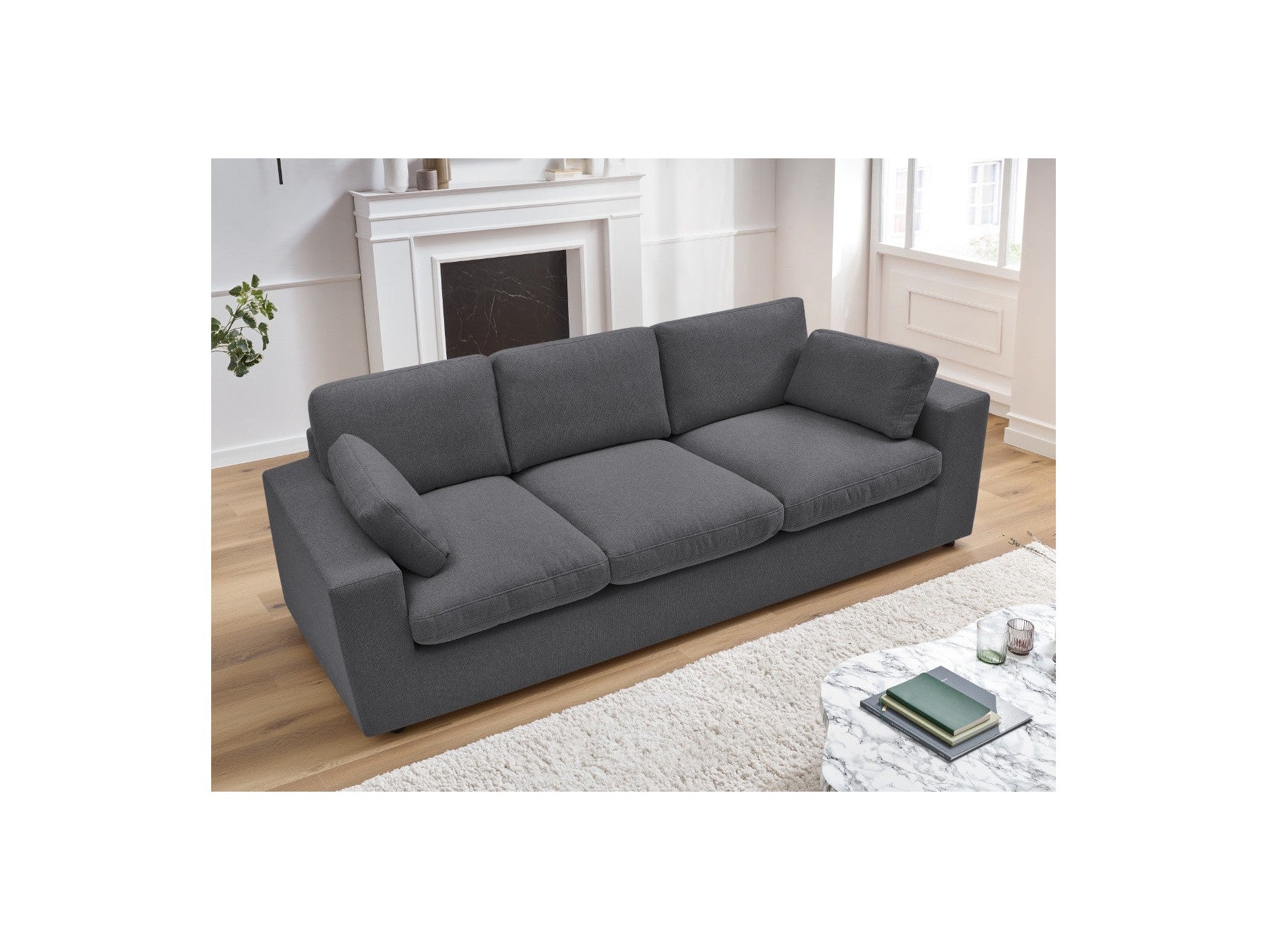 Belair - Canapé Droit Fixe Compact - Tissu