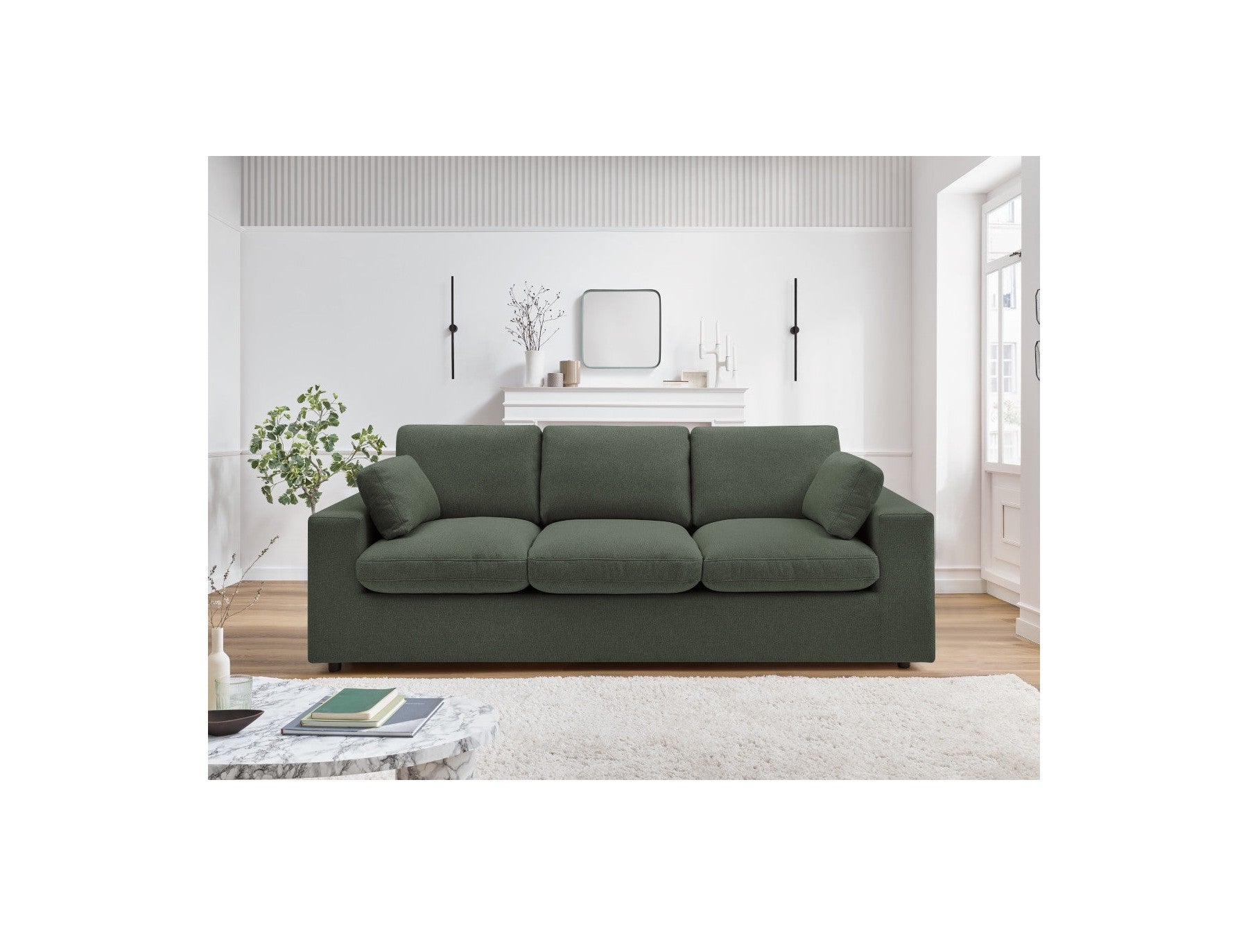 Belair - Canapé Droit Fixe Compact - Tissu