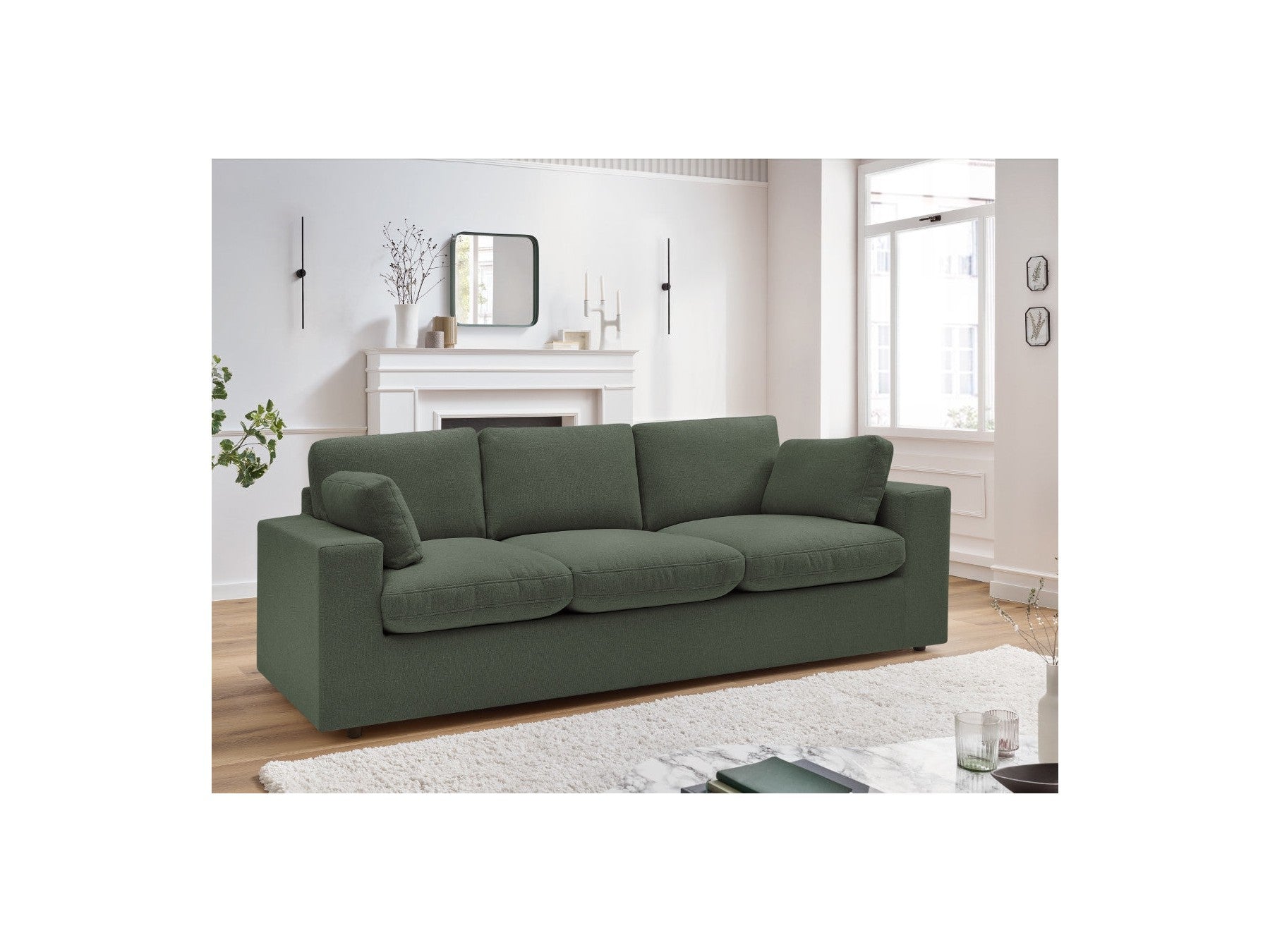 Belair - Canapé Droit Fixe Compact - Tissu