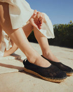 Talons Allium Negro Tejido Trenzado