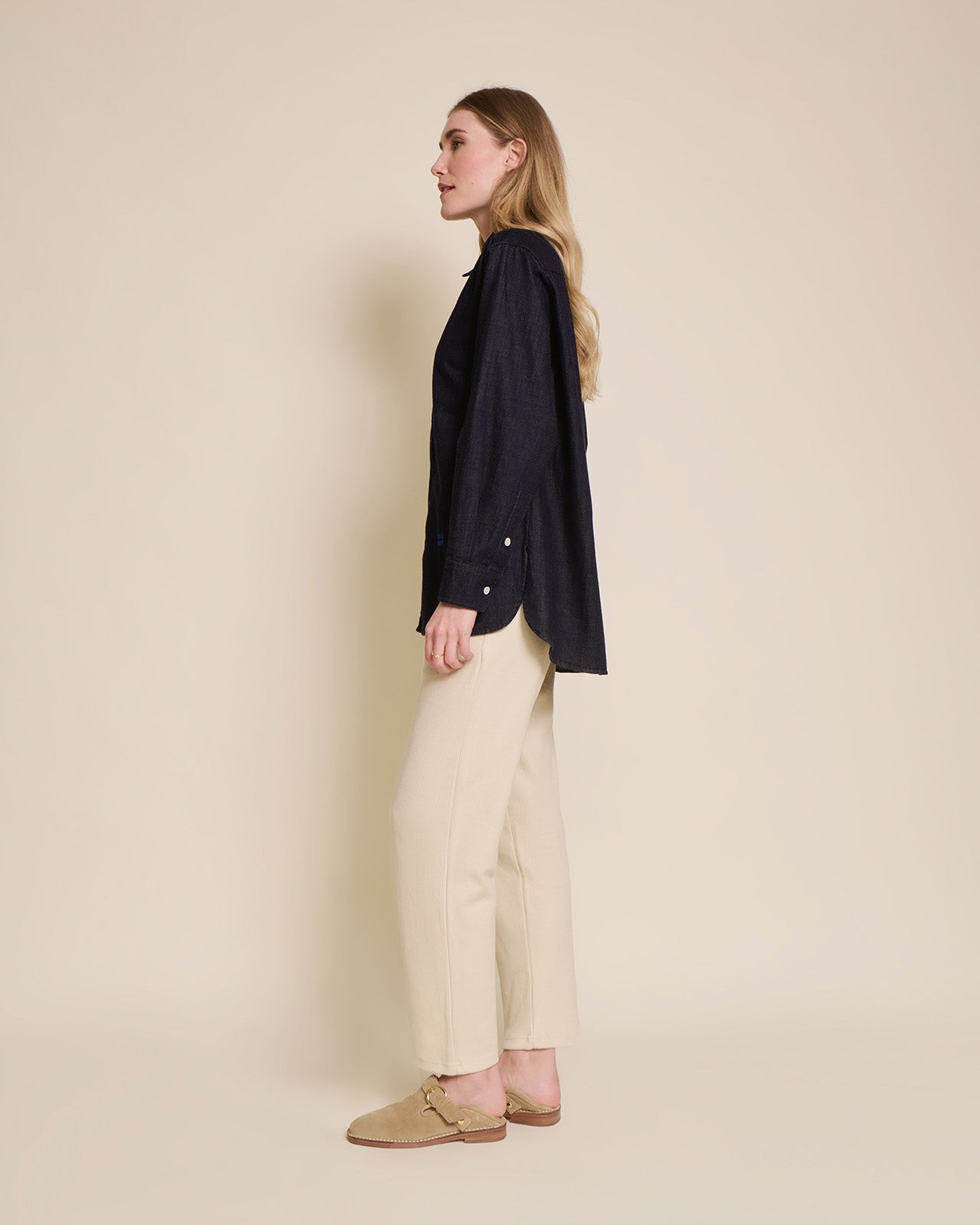 Le Pantalon Phoenix Unisexe En Coton Bio Côtelé - Craie