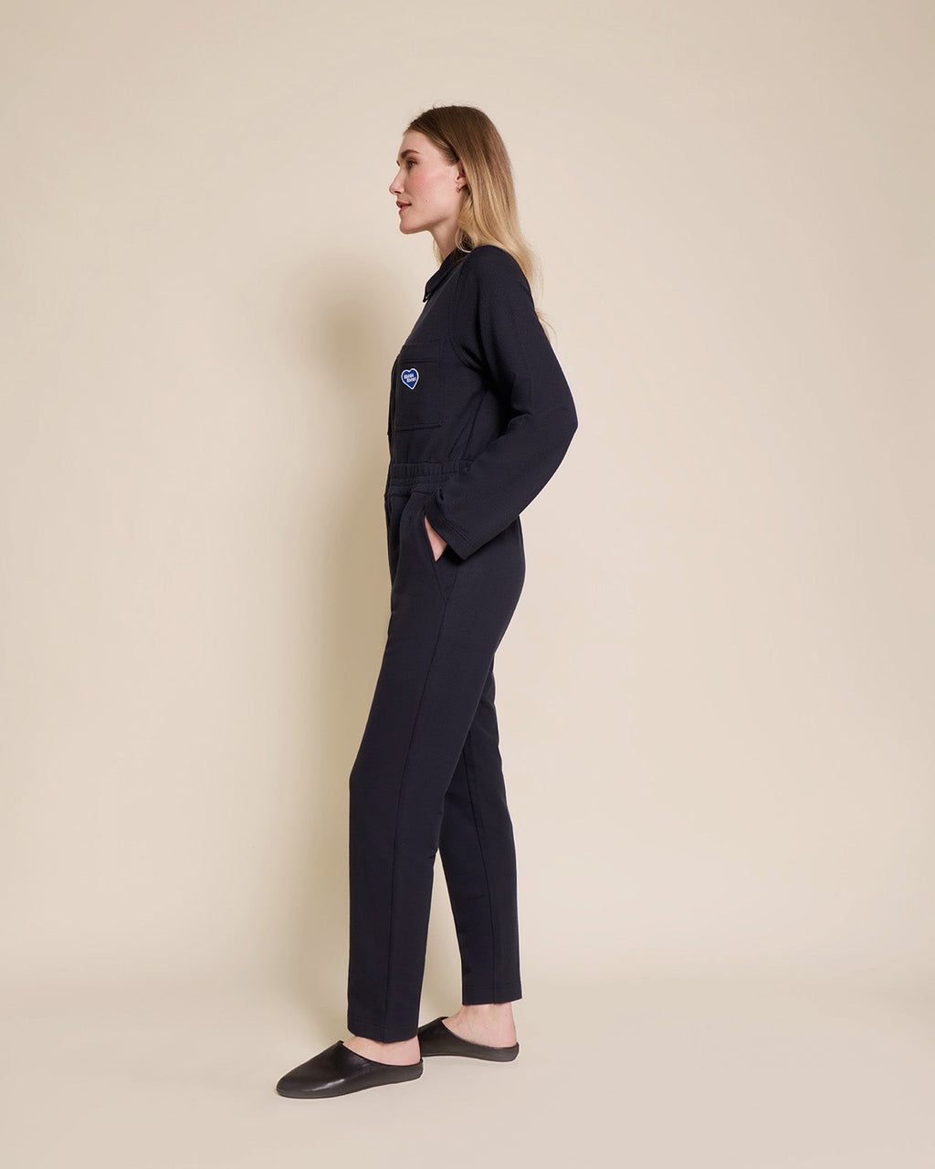 La Combipantalon Salomé En Coton Bio - Bleu Nuit