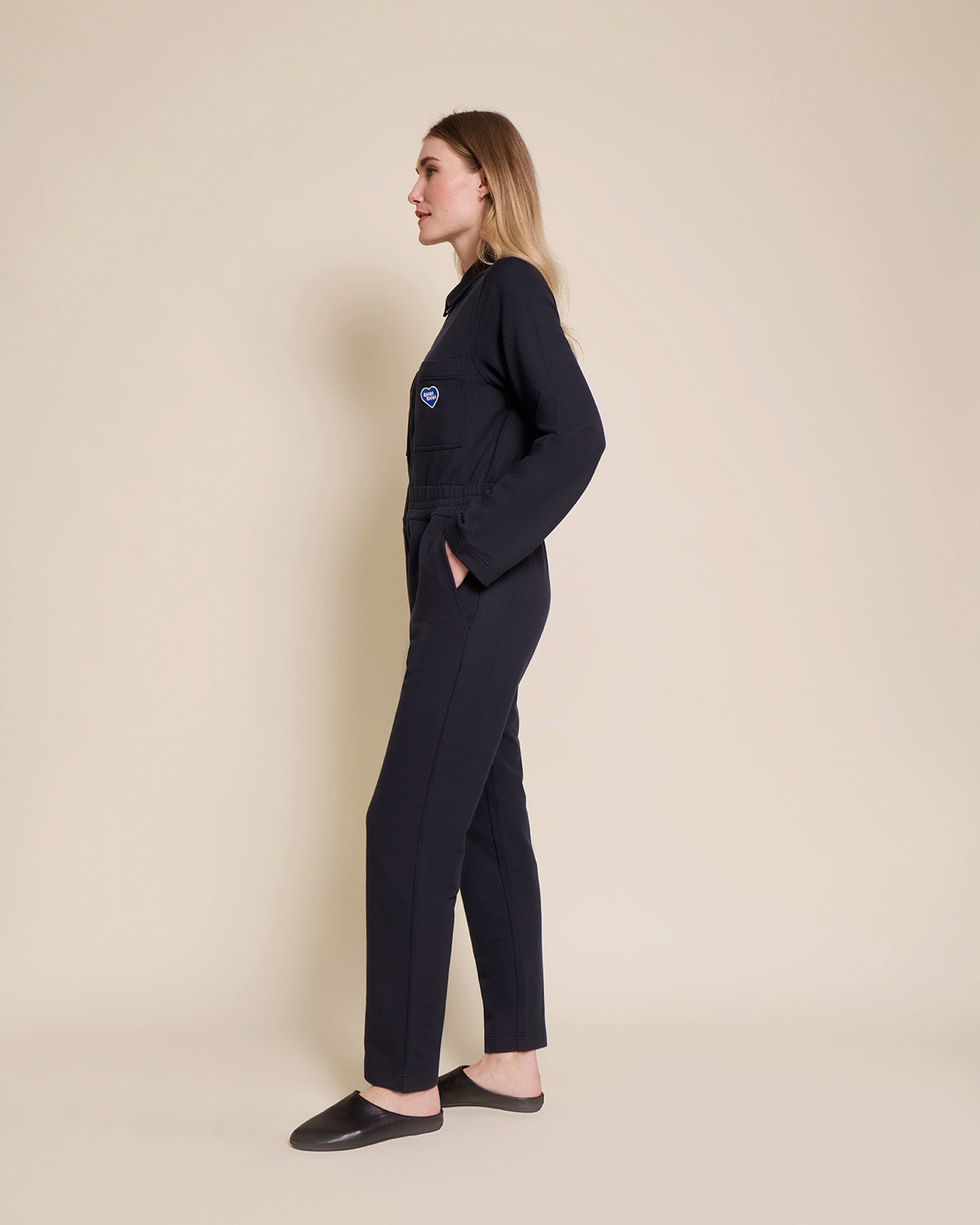 La Combipantalon Salomé En Coton Bio - Bleu Nuit