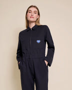 La Combipantalon Salomé En Coton Bio - Bleu Nuit