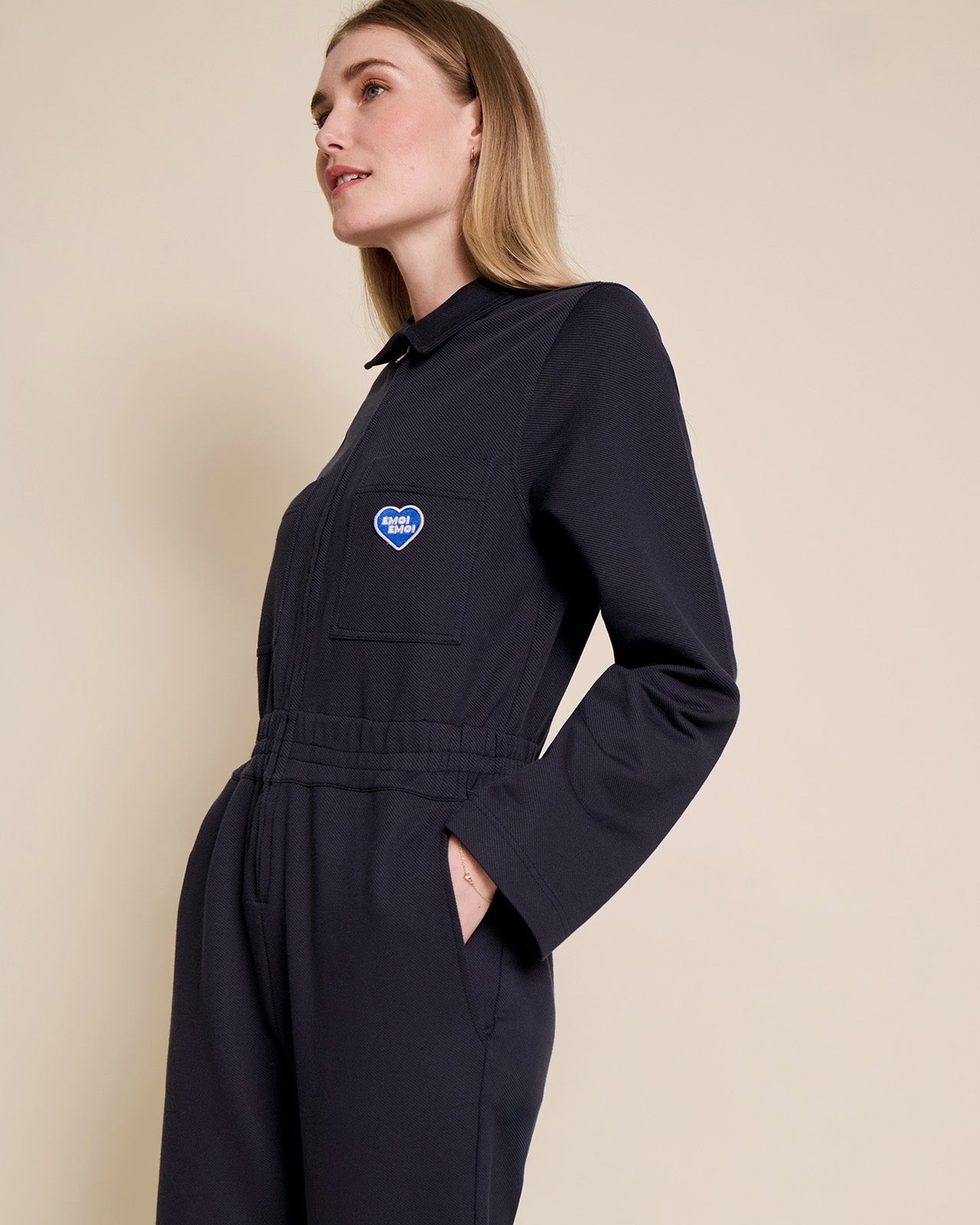 La Combipantalon Salomé En Coton Bio - Bleu Nuit