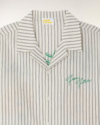 Chemise Manches Courtes à Broderies - Multi Rayures Ecru