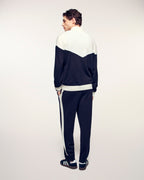 Pull Gilet Bicolore Broderie "Ff"
