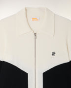 Pull Gilet Bicolore Broderie "Ff"