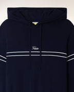 Pull Hoodie Rayures À Broderie