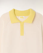 Pull Col Polo Manches Raglan - Ecru