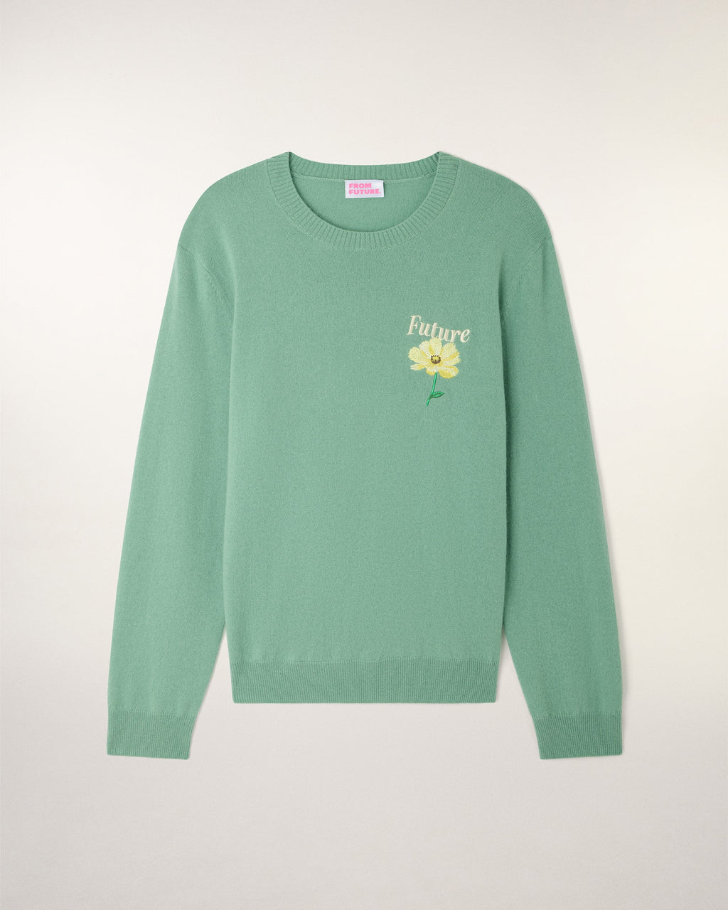 Pull Col Rond Motif Jacquard Et Broderie