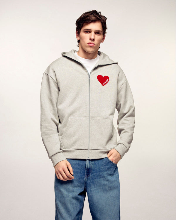 Sweatshirt Hoodie Zippé Cœur "Future"
