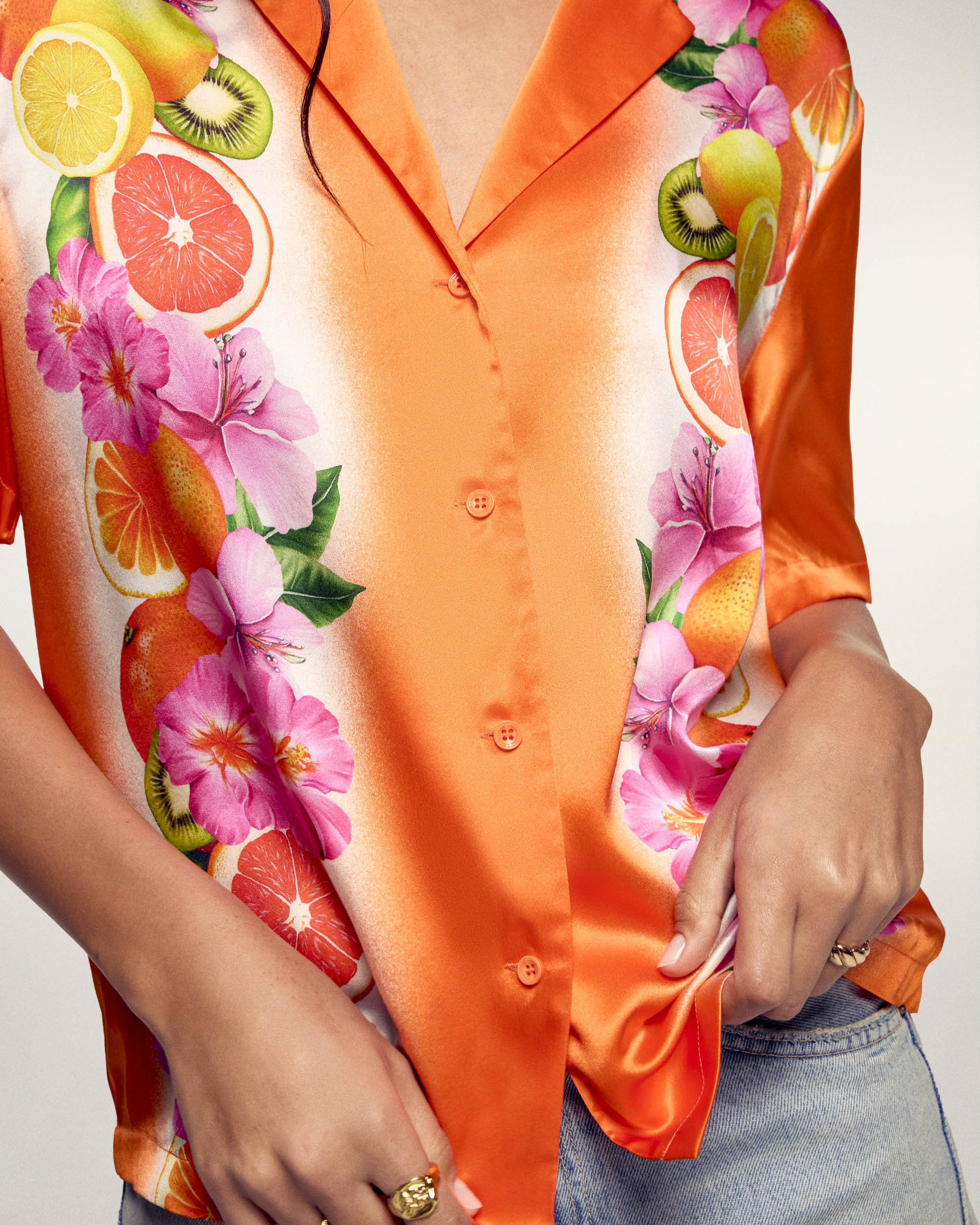 Chemise Manches Courtes Imprimé Frise