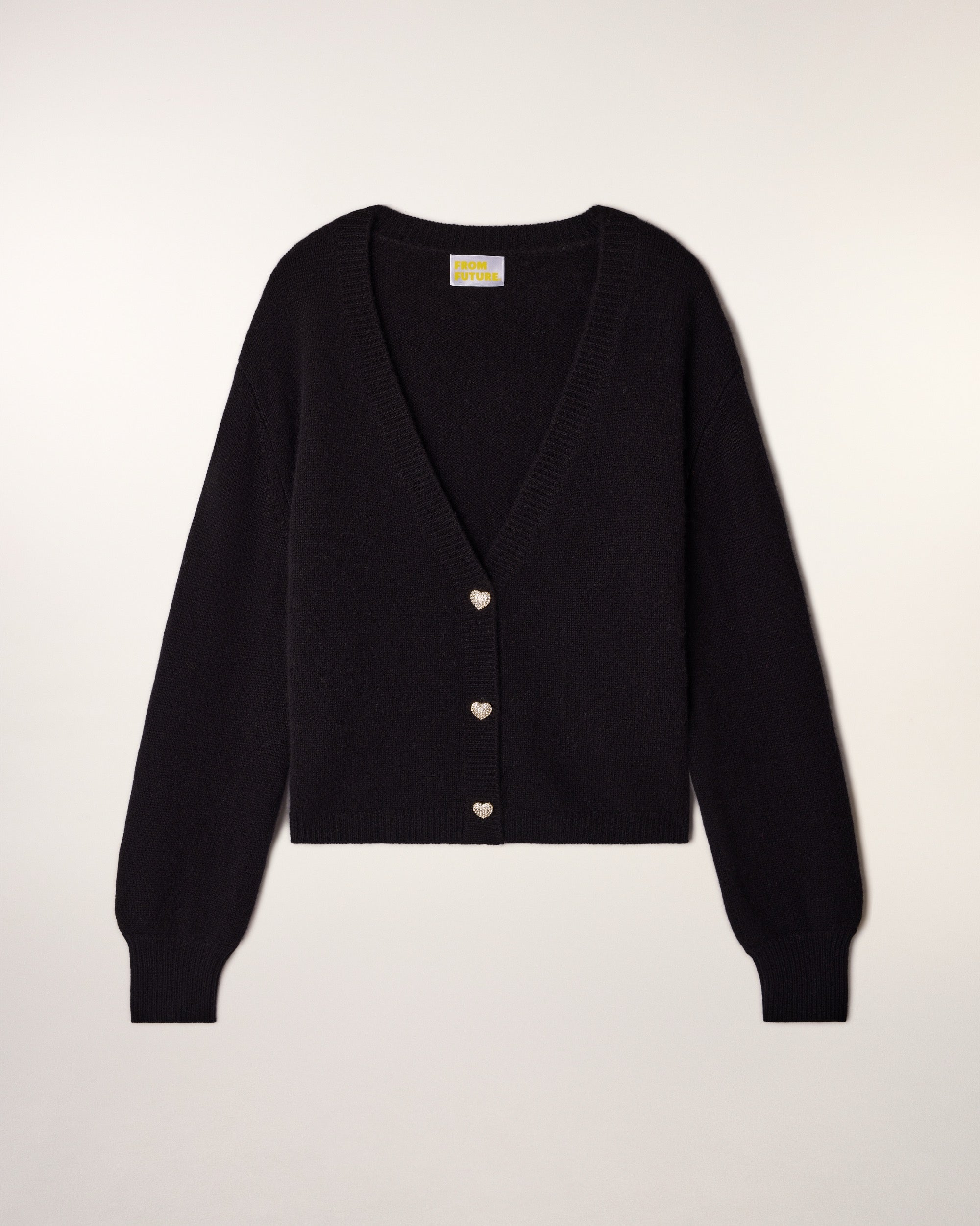 Pull Cardigan Boutons Coeur Strass