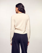 Pull Cardigan Liserés Contrastés
