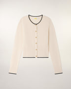 Pull Cardigan Liserés Contrastés