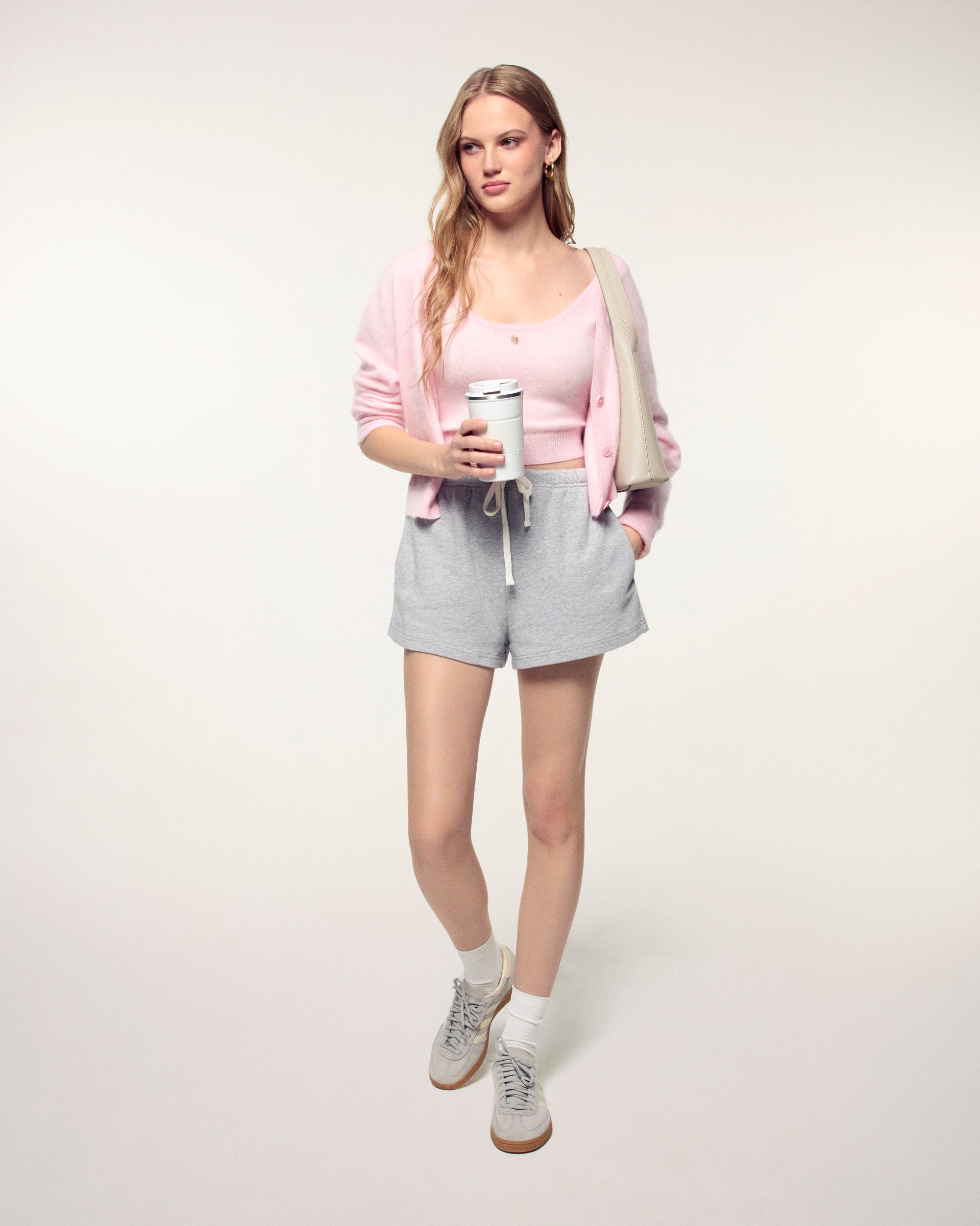 Pull Cardigan Cachemire Brossé