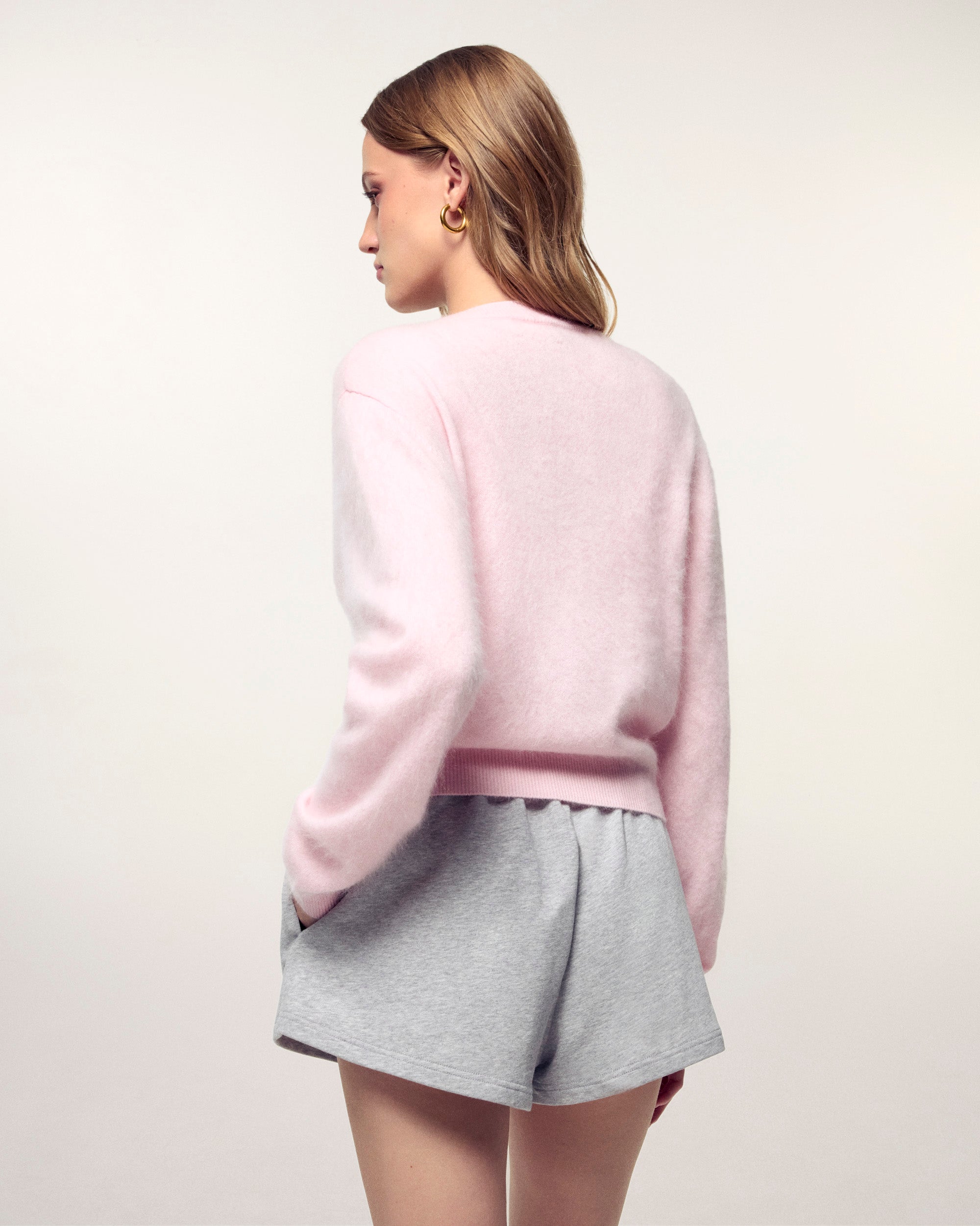 Pull Cardigan Cachemire Brossé
